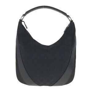 Gucci GG Hobo canvas handbag shoulder black bag leather